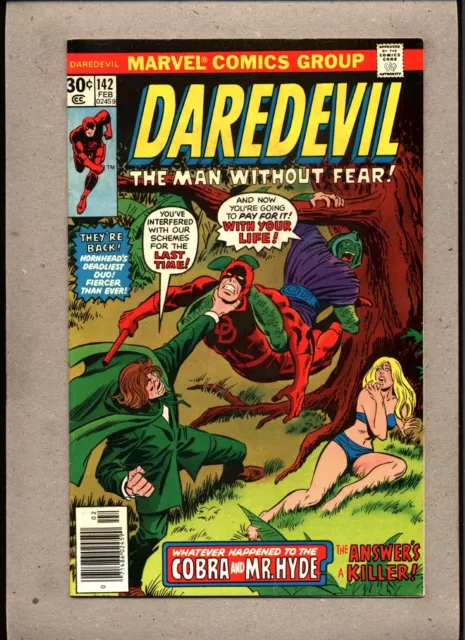 Daredevil #142_February 1977_Very Fine+_Cobra_Mr. Hyde_Bronze Age Marvel!