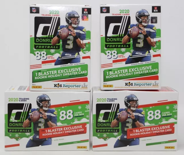 Lot 4 EMPTY BLASTER BOXES 2020 Panini Donruss Football NFL Holiday Blaster Box 2