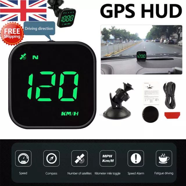 Car Digital GPS Speedo Speed MPH HUD Head Up Display Speedometer Universal UK