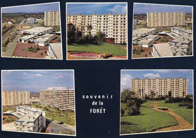 Carte postale 10x15cm postcard MONTGERON résidence de la forêt multivues écrite
