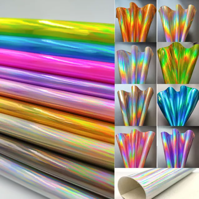 Iridescent Holographic Mirrored Vinyl Faux PU Leatherette Fabric Bow Earring DIY
