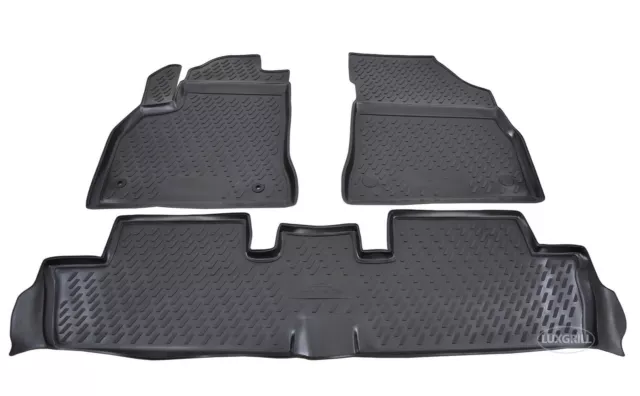 3D Tapis de sol caoutchouc à bords hauts pour PEUGEOT 3008 2010-2016 NOIR