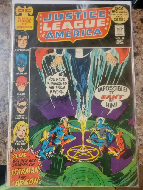 Justice League of America #98 (1972) Sargon the Sorcerer App. Bronze Age DC VG