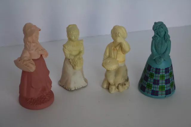 Lot of 4 Vintage Avon Figurine Perfume Cologne Bottles