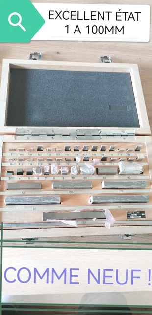 Coffret de 47 cales étalon  Classe I, cage blocks de précisons métrologie TBE