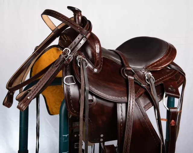 15" Leder-Western-Pferdsattel Trail Tennessee Gait-Sattel, Alles Set,...