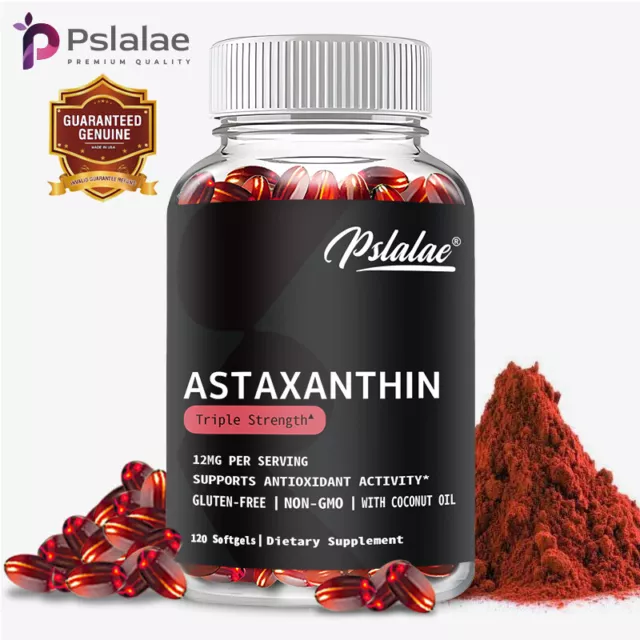 Astaxanthin 12mg–Unterstützt Die Gesundheit Von Haut, Augen, Gelenken Und Herz