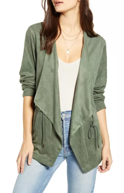 BLANKNYC Drape Front Faux Suede Jacket, Nordstrom