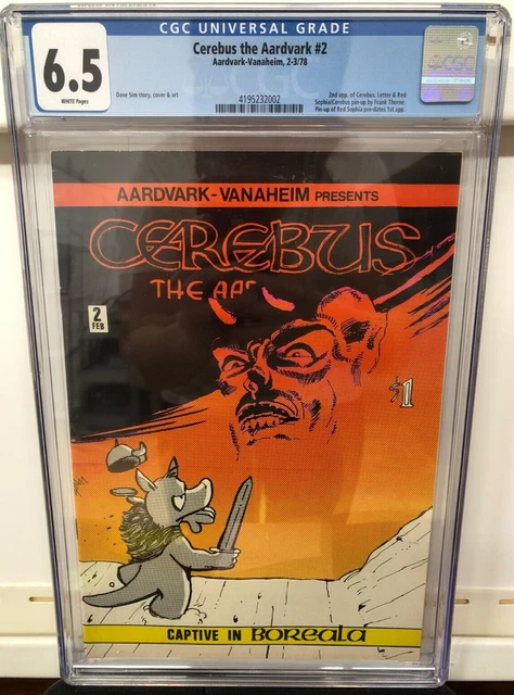 Cerebus the Aardvark #2 1978 CGC 6.5 WP 2nd Appearance Cerebus Aardvark-Vanaheim