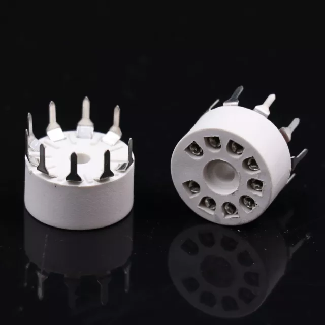 50PCS 9pin B9A plastic tube socket for 12AX7,12AU7,6DJ8,ECC82 ECC83,PCB mount