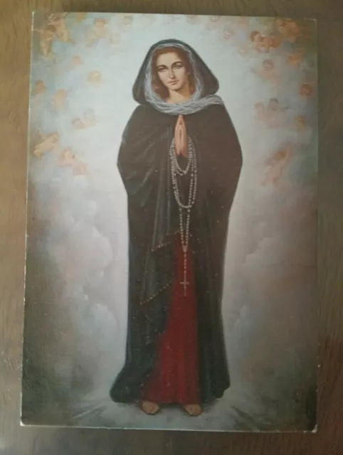 Estampa Religiosa Santísima Virgen Con Oración Antigua