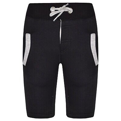 Kids Girls Shorts Fleece Black & Grey Chino Shorts Knee Length Half Pant 2-13 Yr
