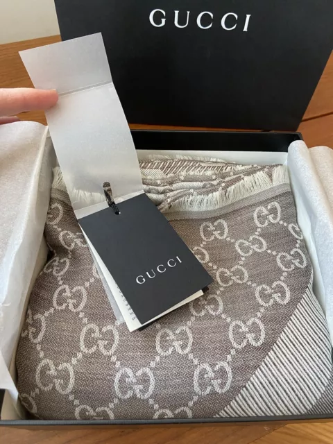 100% AUTHENTIC GUCCI Guccissima Jacquard GG Monogram Scarf $325.00 ...