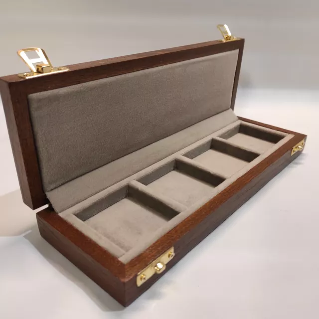 Coffret En Bois pour Monnaies Ou Médailles 4 Boîtes 50x50 MM (Taupe)