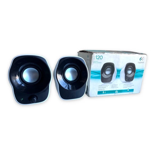 LOGITECH Z120 COMPACT PC Stereo Speakers, 3.5mm Audio Input, USB Black