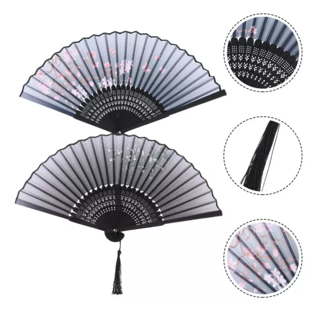 Retro Silk Handheld Fans Summer Foldable Fan Hand Held Folding Fan