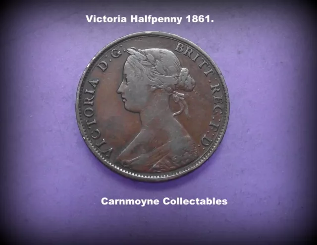 Victoria Halfpenny 1861.AH0784.