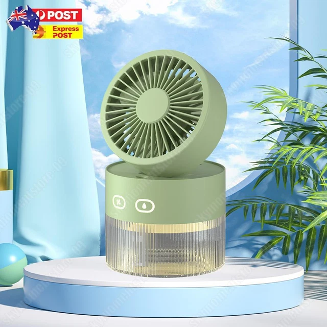 Air Cooler Fan Multifunctional Mini Spray Fan Mute Home Appliance (Plug Green )