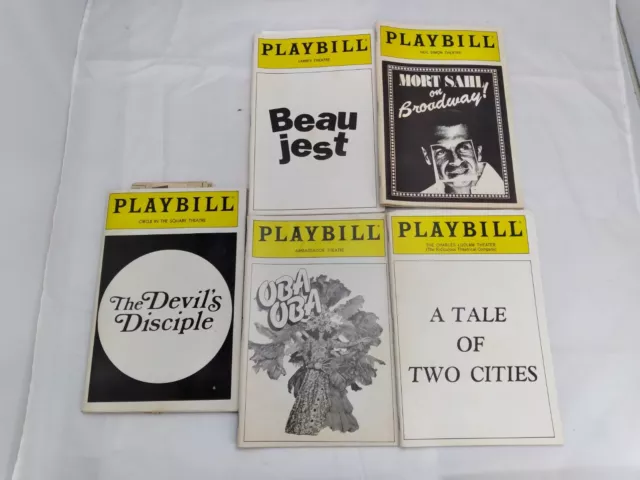 5 Vintage 1980s Playbills Tale of Two Cities Oba Oba Mort Sahl Beau Jest
