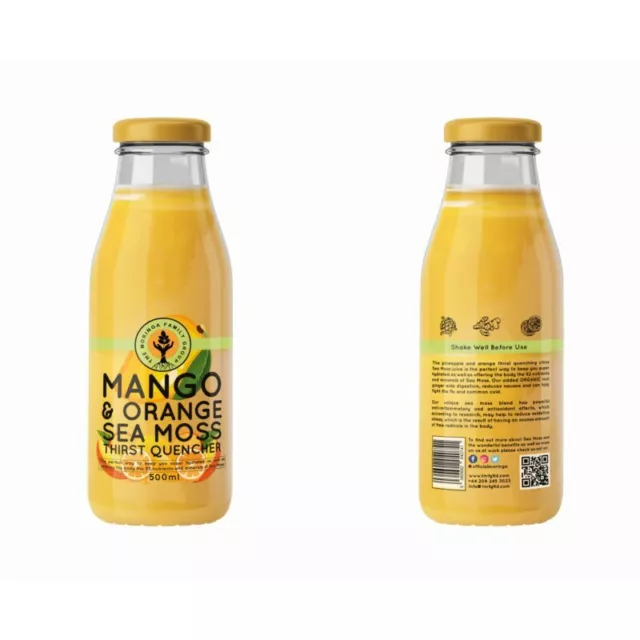 Dr Sebi Grade Seamoss Serstquencher Mango & Arancione 100% Crudo Naturale Biologico 3