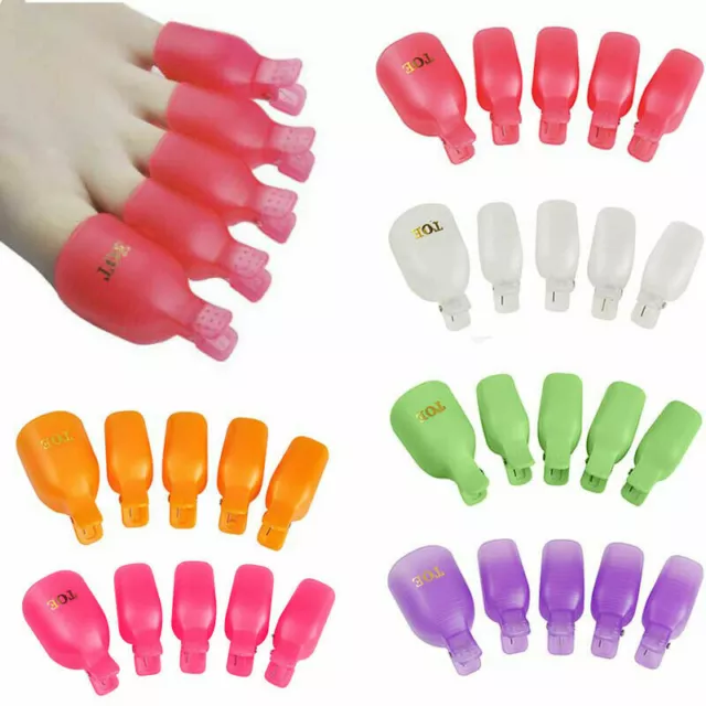 5~10 Pcs Toe Nail Art Soak Off Clip Cap UV Gel Polish Remover Wrap Manicure Tool