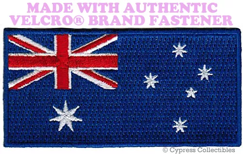 AUSTRALIA NATIONAL FLAG PATCH EMBROIDERED DOWN UNDER w/ VELCRO® Brand Fastener