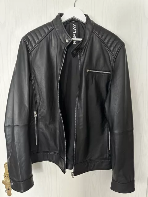 Replay Lederjacke 2XL XXL Schwarz