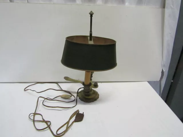 ancienne lampe bouillotte en tole peinte et bronze