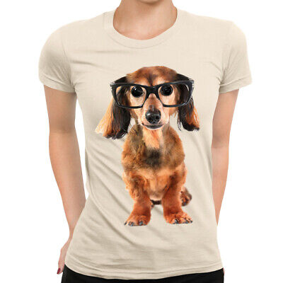 Dachshund Cute Funny Sausage Dog Womens T-Shirt | Screen Printed - Ladies Top