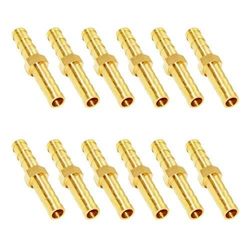Brass Hose Barb Fitting Metals Splicer Mender, 1/4 Barb Hose