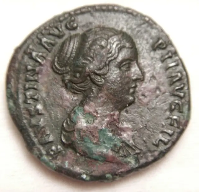 Ancient Roman Empire 145-176 AD Sestertius of Faustina II  Very Fine RICIII-1387