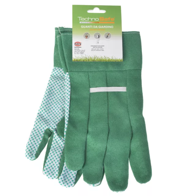 5x Gartenhandschuhe Technosafe kurz weiß/grün Größe 10