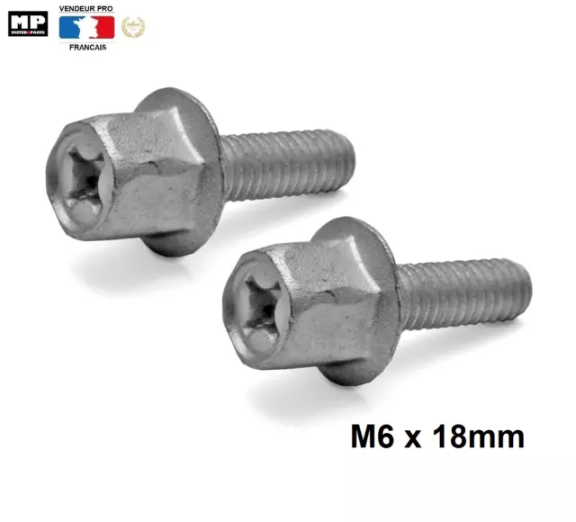 Lot de 2 vis de pot d'échappement M6x18mm MBK Booster Spirit Rocket Stunt 50 2t