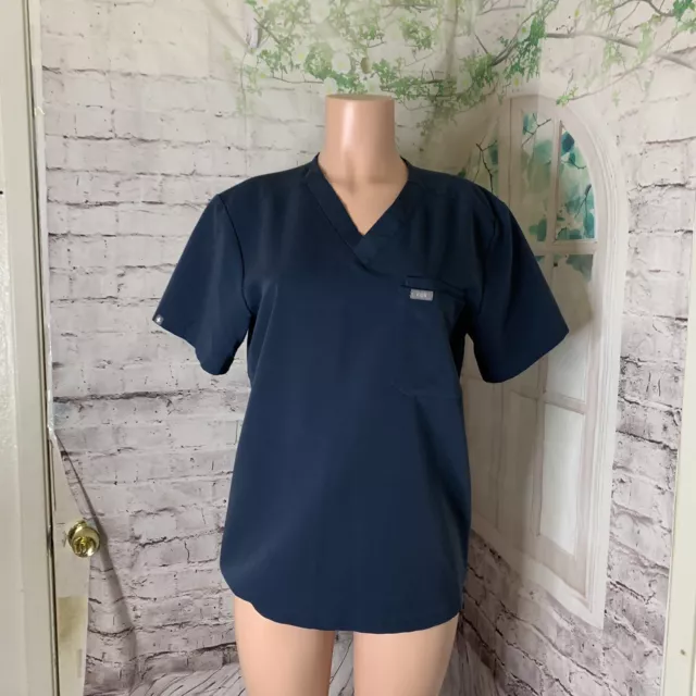Figs Technical Collection Women's Shirt Top Size Small Blue  Short Sleeves