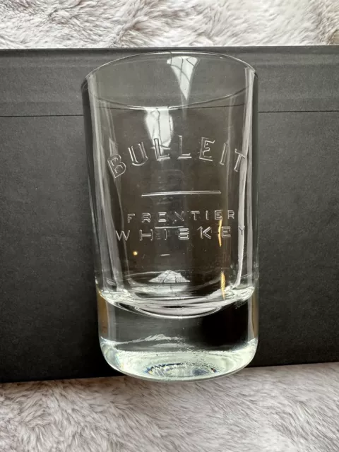 Bulleit Bourbon Frontier Whiskey Embossed Oval Weighted 4.25" Glass- Italy