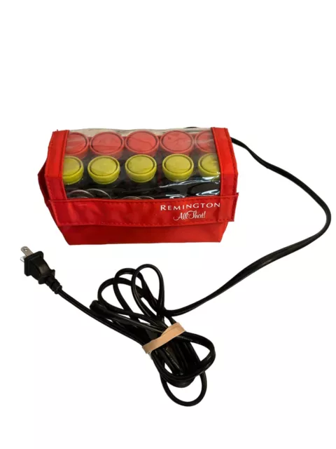 REMINGTON All That Hot Rollers Hair Curlers Travel Case Pageant w/ 8 Clips