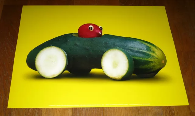 Poster Affiche Play With your Food CUCUMBER RACER - Freymann 40 cm x 30 cm NEUF