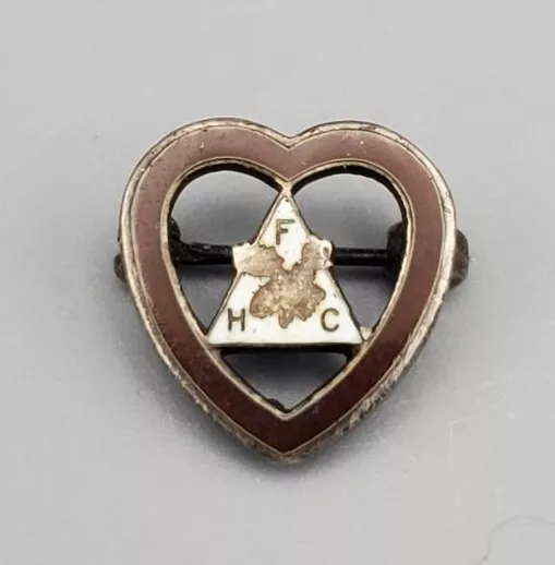 Vintage Loyal Order of Moose FHC Red Brown Enamel Heart Lapel Pin