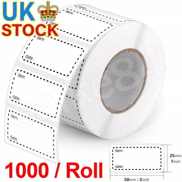 FREEZER LABELS VINYL FOOD STICKERS 25 x 50mm Sticky Adhesive Waterproof Oilproof