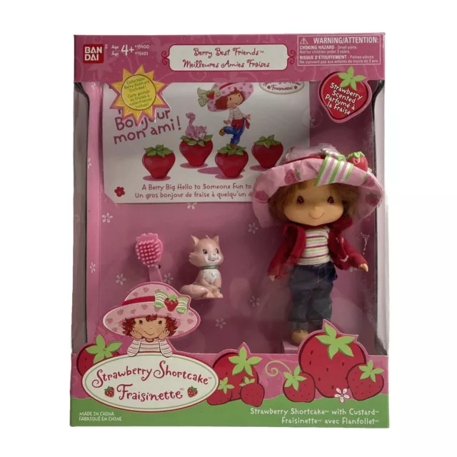 Bandai Strawberry Shortcake Doll with Custard #15401 2002 First Release NEW RARE