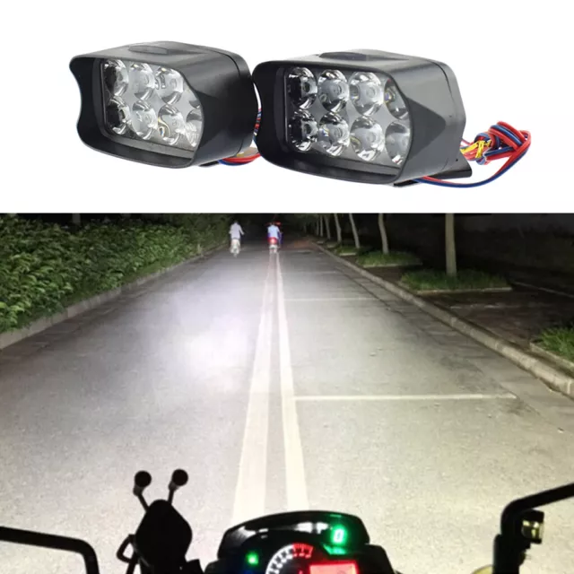 Moto étanche 12V LED double phare auxiliaire lampe projecteur 12V