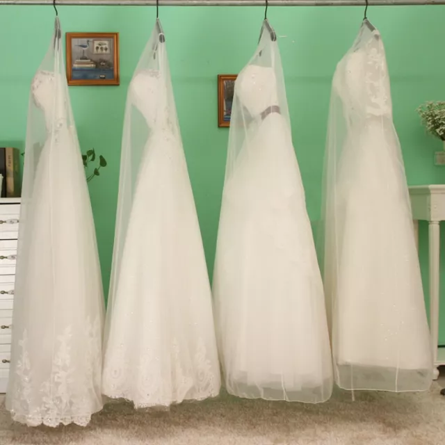 10x Bridal Gown Wedding Dress Garment Bag Covers Dustproof Sheer Mesh Protector