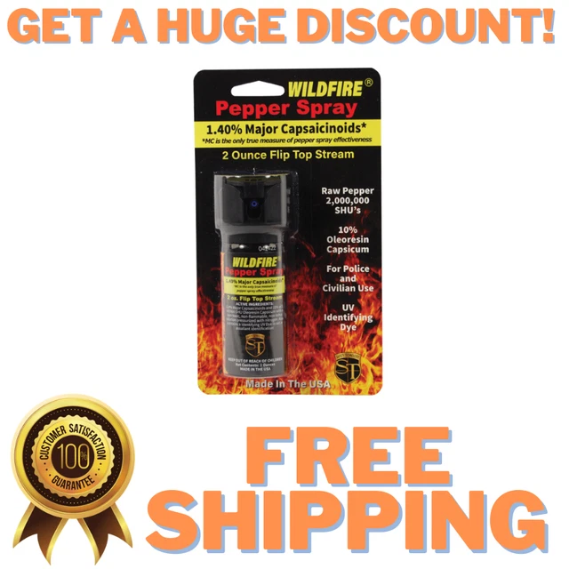 Wildfire Pepper Spray Flip Top 2oz 10% Formula Self Defense Security Protection