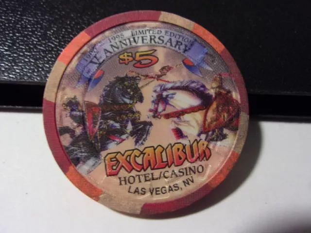 EXCALIBUR HOTEL CASINO $5 hotel casino gaming poker chip - Las Vegas, NV