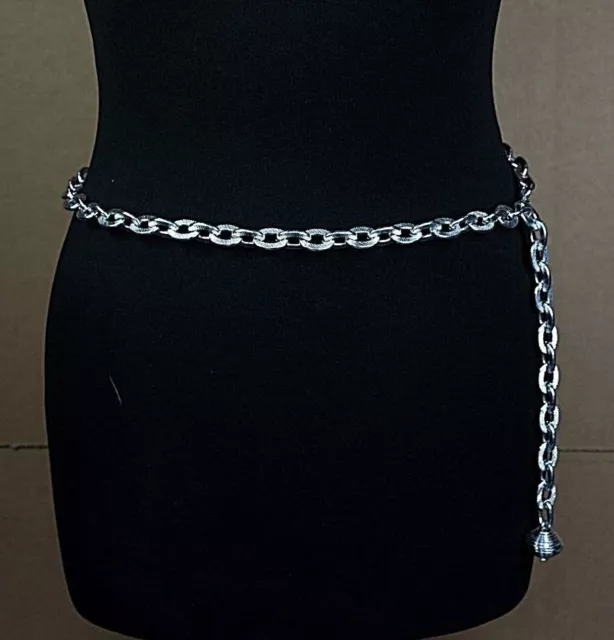 Ladies Silver Metal Chain Waist Belt - Chunky Aluminium Chain - Craft