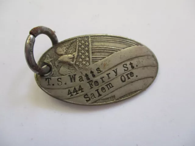 vintage American Eagle Salem Oregon Drop Box Return Key Fob Chain
