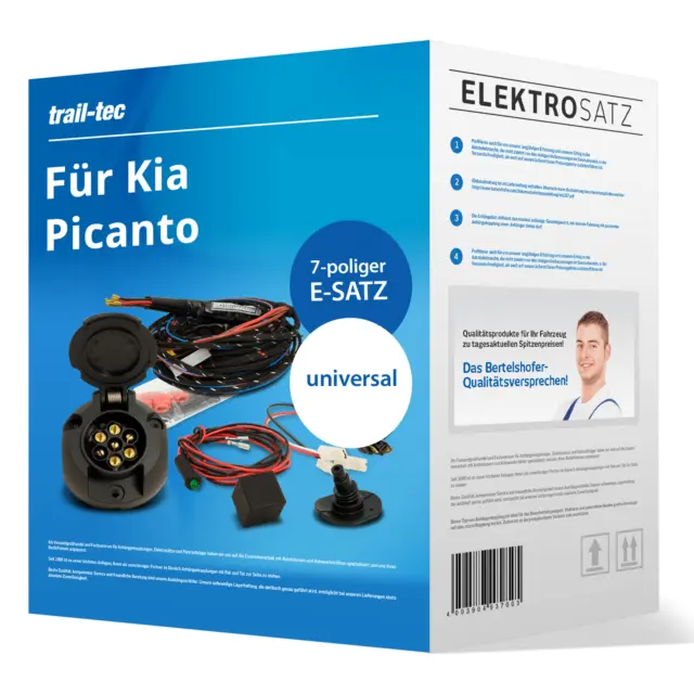 Elektrosatz 7-pol. universell für Kia Picanto Typ BA 04.2004-09.2011 NEU TOP