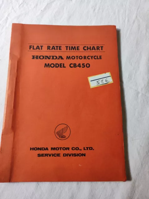 Flat Rate Time Chart / Occasion Honda Motorcycle Model Cb 45O  Bon Etat A 49 €