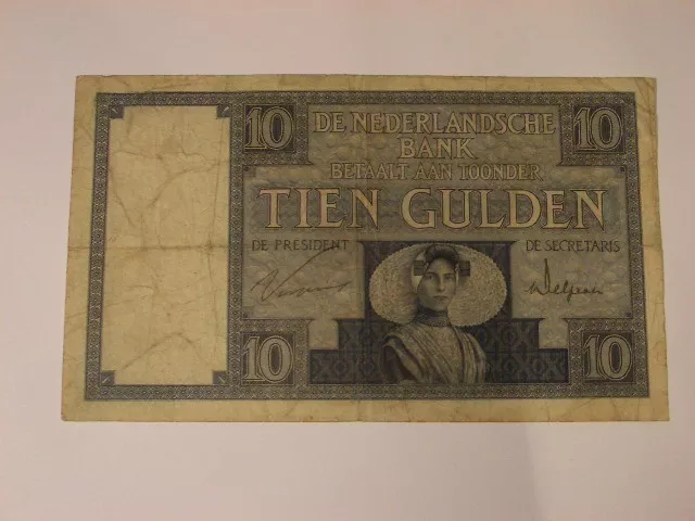 TIEN GULDEN 10 GULDEN 20.03.1929 BANQUE DES NEDERLANDS billet de banque Pays-Bas TIEN GULDEN 10 GULDEN 20.03.1929 BANQUE DES NEDERLANDS billet de banque Pays-Bas