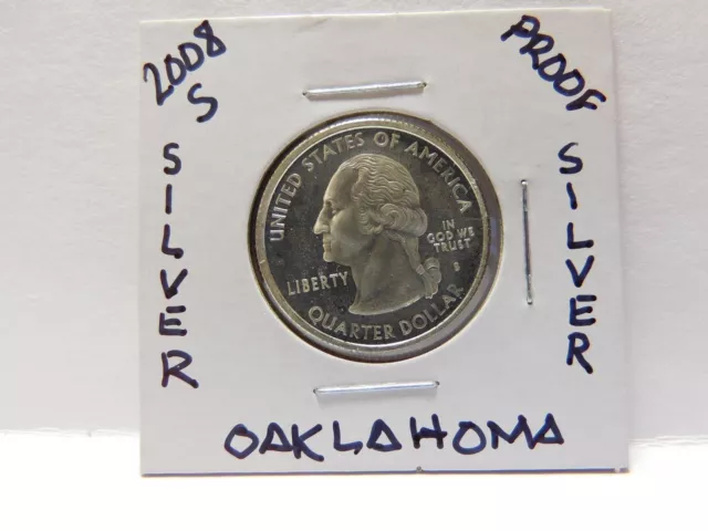 2008-S Oklahoma State Quarter Gem 90% Silver Proof